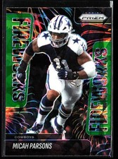 2025 Panini Prizm Fireworks Green Ice #18 Micah Parsons Cowboys Packers