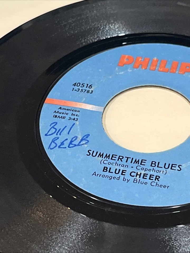 BLUE CHEER SUMMERTIME BLUES PHILIPS RECORDS 45 RPM - Image 2 of 4