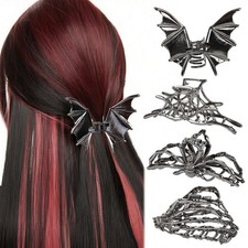 4PCS Gothic Spider Hair Clips Black Web Bat 1 Count Pack of 4 , Gun