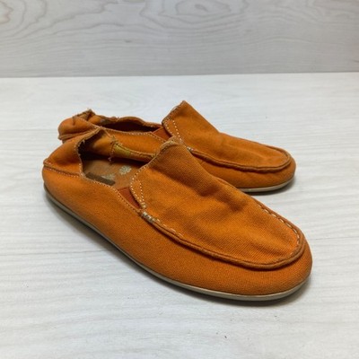 Olukai Womens Size 6 Nohea Hawaii Orange Comfort Canvas Slip On Flats Shoes