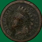 1864 Bronze Indian Head Cent Good G Coin, Corrosion #39491