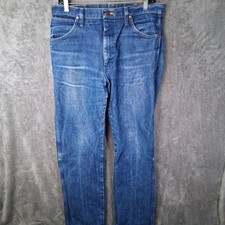 Wrangler 13MWZ Cowboy Cut Men Size 32x31 Blue Straight Mid-Rise Rigid