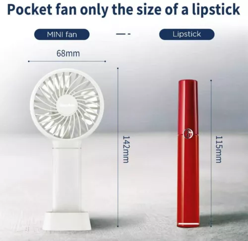 EasyAcc USB Handheld Fan Portable Desk Fan with 5000mAh Battery Rechargeable US - Picture 17 of 23