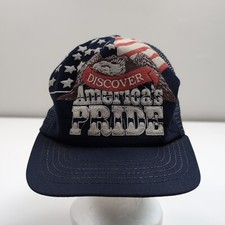 Vintage 80s Trucker Hat Cap Mesh Bald Eagle America's Pride USA Made Snapback