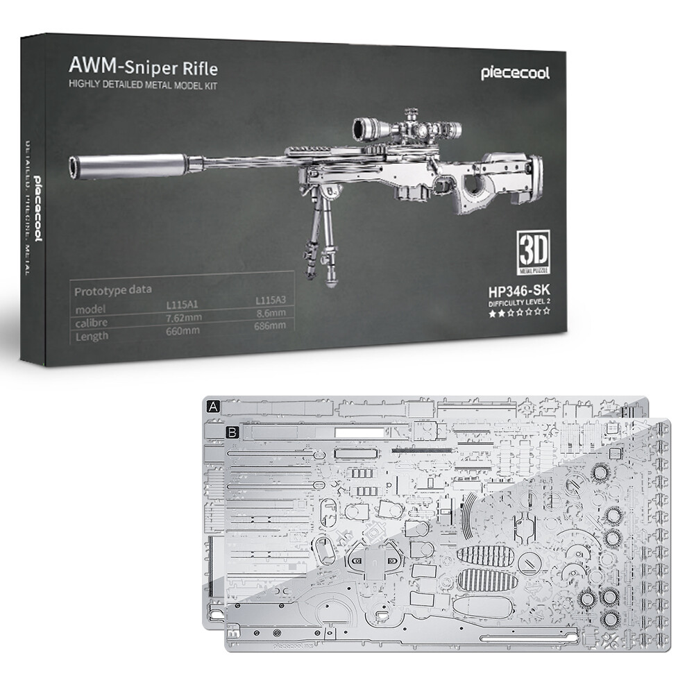 Piececool 3D Model Kits For Adult AWM Sniper Rifle Metal Model