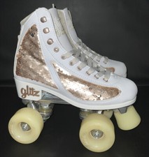 Crazy Skates Disco Glitz Roller Skates White Womens Size 5 - Men Size 4