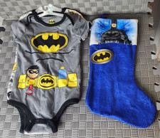 BATMAN SIZE 24 MONTHS 2 pack INFANT ONE PIECE BOYS Blue Christmas stocking sock