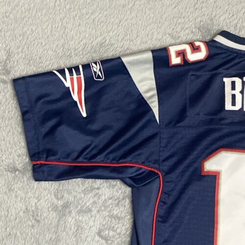 Reebok NFL Tom Brady #12 Patriots Jersey Youth XL Size 18-20 +2 Length Adult S - Picture 17 of 24