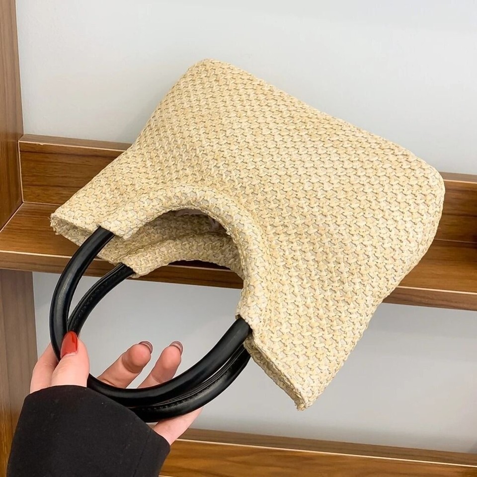 Straw Top Beach Totes Handbags Straw Plaited Article Shoulder Bags eBay