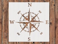 Large Nautical Compass Stencil Template Reusable - Wall Art, DIY Crafts, Fabric