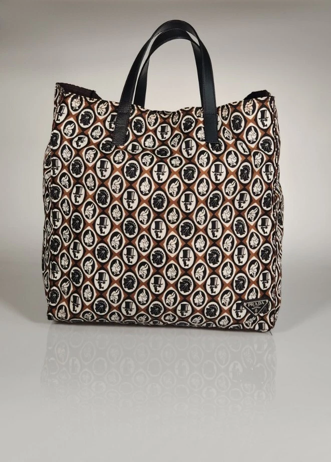 Prada tessuto shopping tote cheap