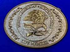 North American Hunting Club Life Member 2-Tone Belt Buckle, Perfect Gift Idea 
