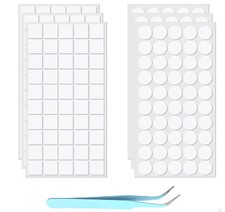 330Pcs Clear Double Sided Stickers,Square  Round 20mm/0.78inch Adhesive Sticker
