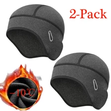 2 Pack Fleece Skull Cap Helmet Liner Hard Hat Liner Winter Cap for Cold Weather