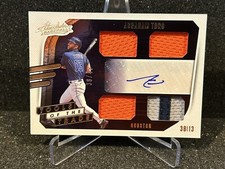 2021 Absolute Tools of the Trade 4 Swatch Signatures /49 Abraham Toro Auto
