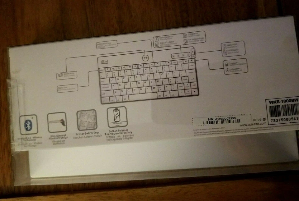 Adesso WKB-1000BW Wireless Keyboard - Image 2 of 4