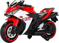 Kids Electric Motorcycle with Wheels for 3-8 Years Boys Girls,Red White