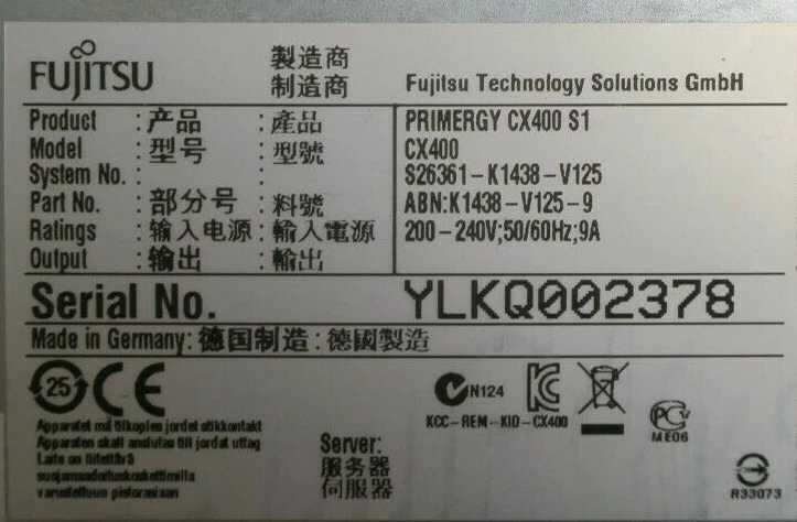 Fujitsu Primergy CX400 S1 24 2.5" Bay +2x CX270 S1 4x E5-2650 128GB Server Nodes - Image 3 of 4