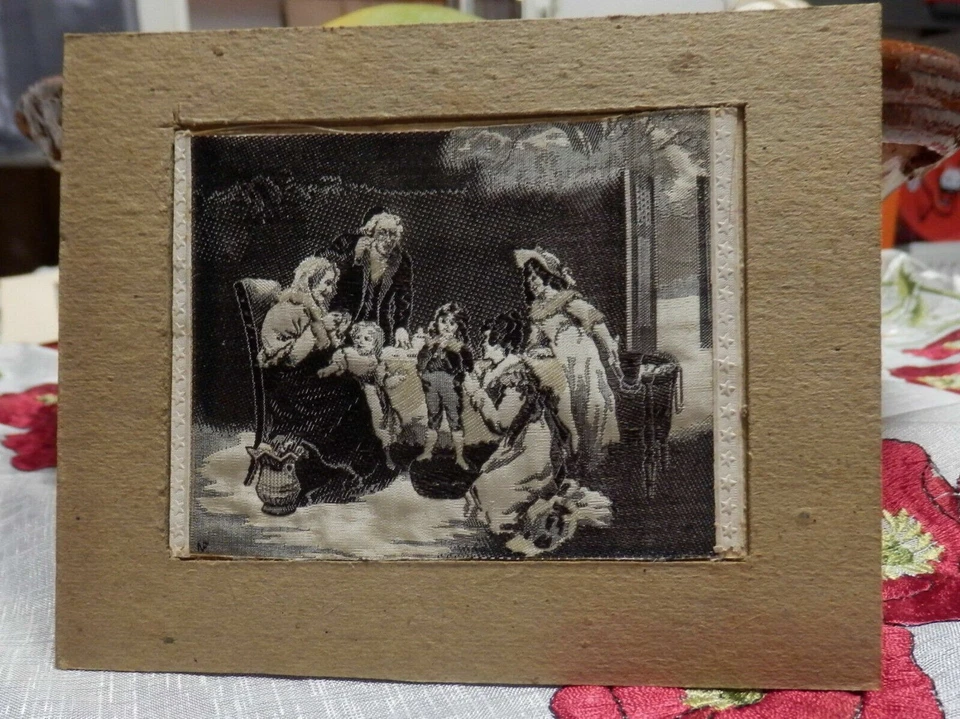 WOVEN SILK TABLEAU SOIE TISSEE NF ST ETIENNE FRANCE PREMIERE CULOTTE n° 2 - Photo 2/2