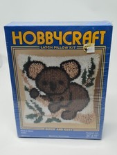 Koala Bear Hobbycraft LATCH PILLOW KIT 12" x 12" 2905 Vintage In Sealed Box