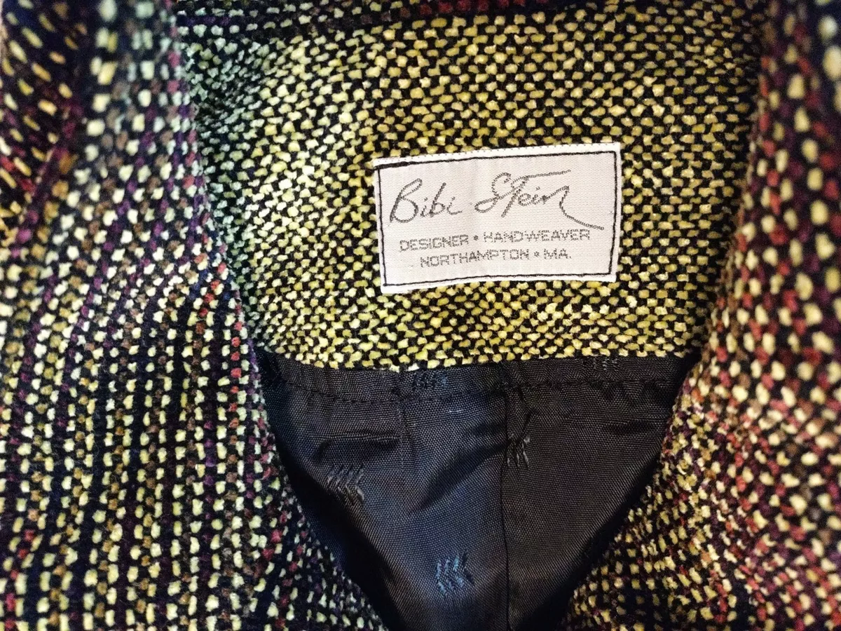 Bibi Stein Vest Handweaver Artist Northampton, MA Size S / M ? Green Black EUC