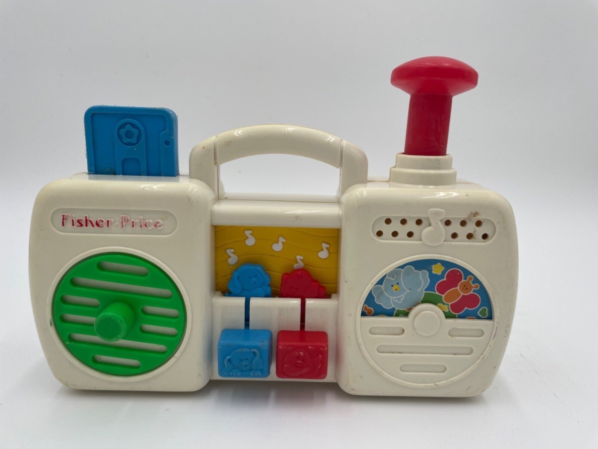 Vintage Fisher-Price Musical Activity Toy Boombox With Interactive Buttons  Lev
