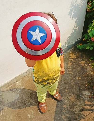 Captain America Bouclier Enfants en Bas Âge Mini Métal Réplica Halloween Costume - Photo 7 sur 9