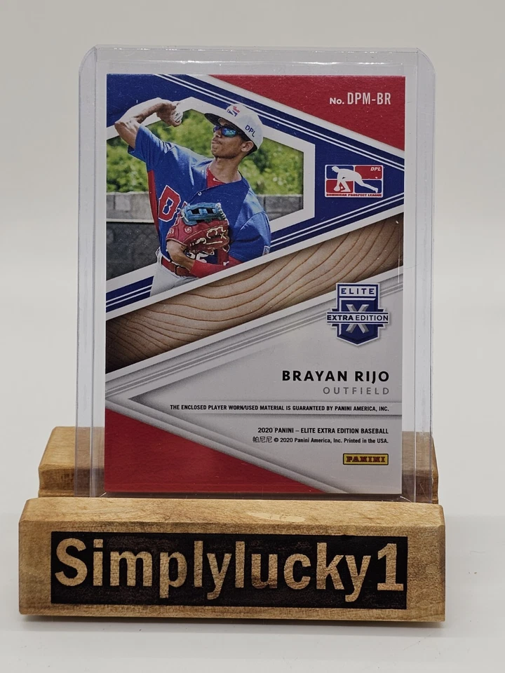 Brayan Rijo 2020 Panini Elite Extra Edition DPL Material Orange #d /199 Relic RC - Image 2 of 2