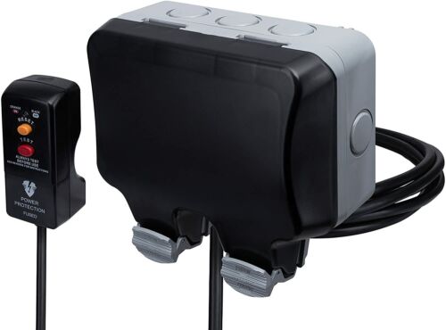 Masterplug Weatherproof Double Switch Twin Socket w RCD Cable 3M Cable Length - Picture 4 of 12