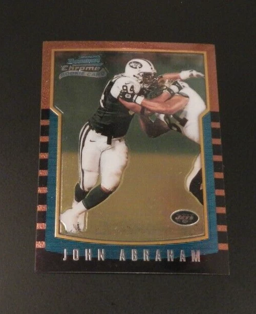 2000 Bowman Chrome JOHN ABRAHAM RC Rookie Card New York Jets, South Carolina NM+