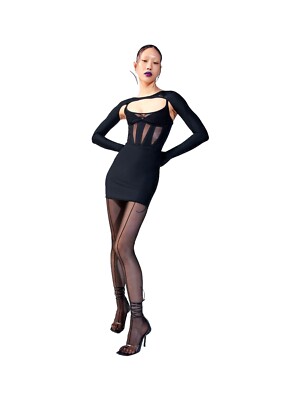 Mugler H&M コルセットスタイルミニドレス ブラック