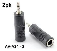 2pk 1/4" Stereo Female Jack to 3.5mm St Plug Adapter