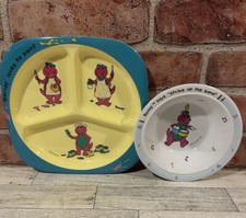 1992 Vintage "Barney" Plate and Bowl Different sets Both Are EUC