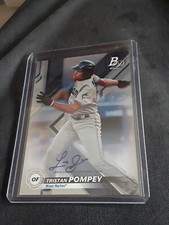 Tristan Pompey SP Auto Rookie Miami Marlins 2018 Bowman Platinum