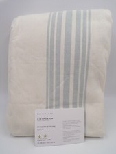 Pottery Barn Riviera Striped Cotton Lined Drape Panel Porcelain Blue 50x 96" Q6