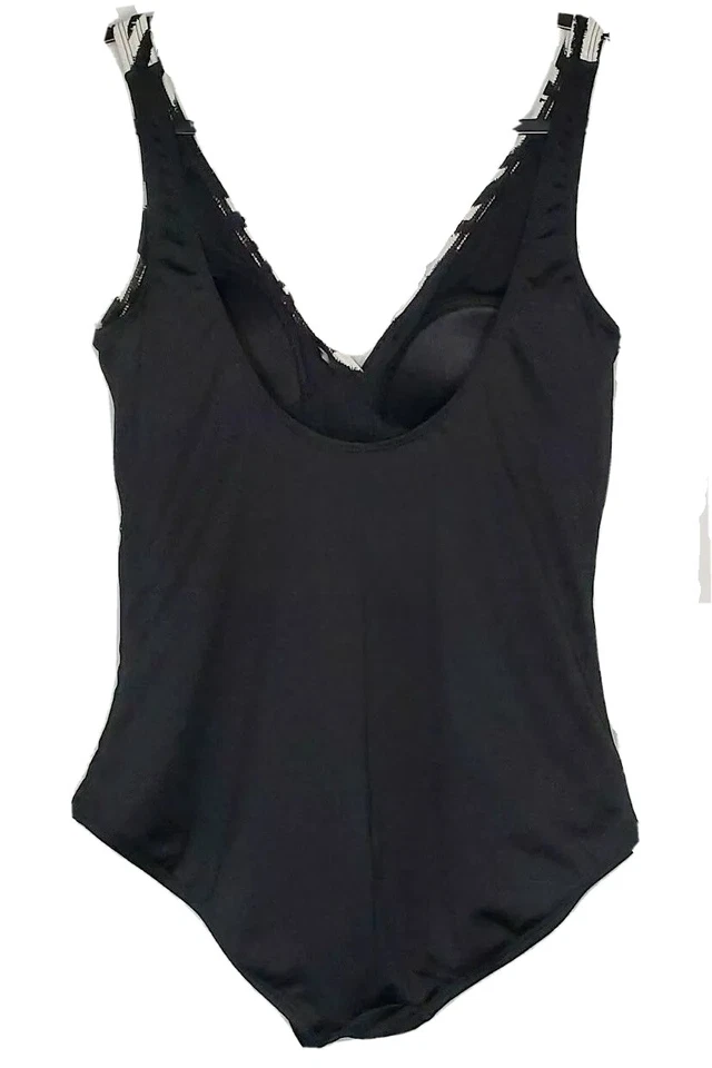 Винтажный купальник Roxanne 16 цельный черный белый 40C геометрическая империя женщин резинка - Изображение 3 из 4