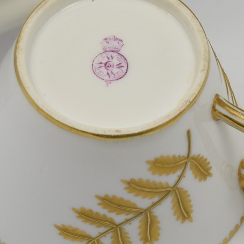 Fine Royal Worcester Porcelain Aesthetic Movement Style Gilt Cup & Saucer Antiqu - Picture 15 of 17