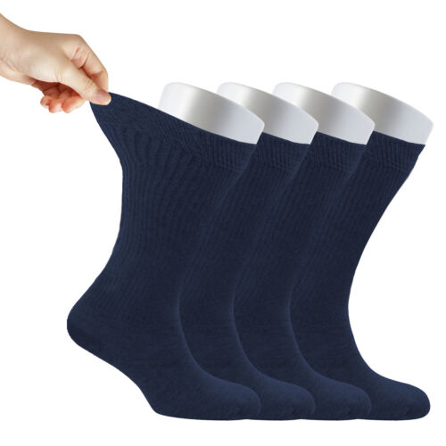 Cosyfeel® Women Loose Diabetic Crew Socks 4-Pack Bamboo Durable Seamless Toe - Picture 17 of 96