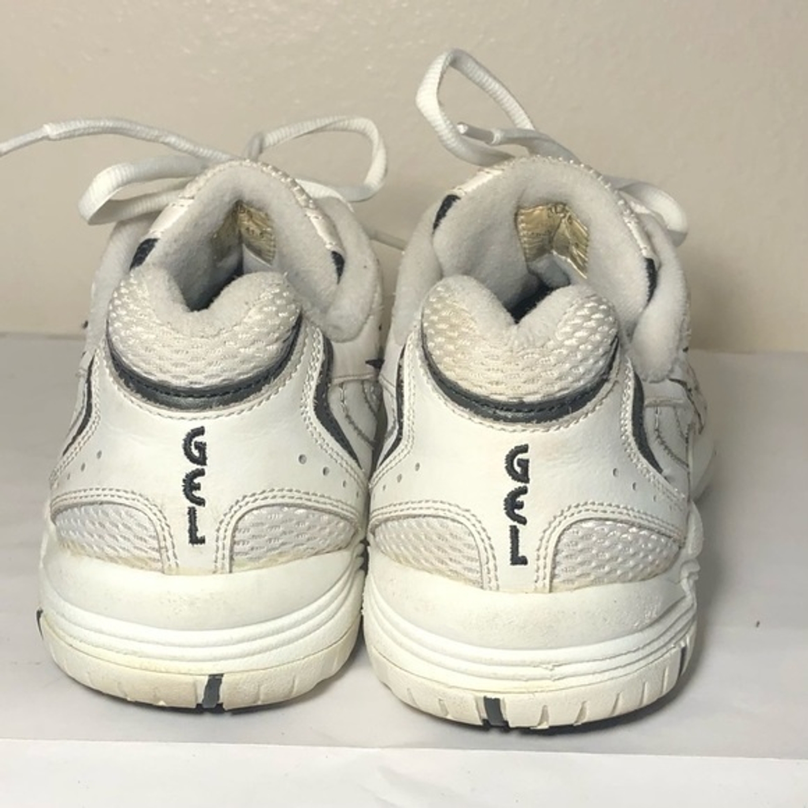 womens white leather asics