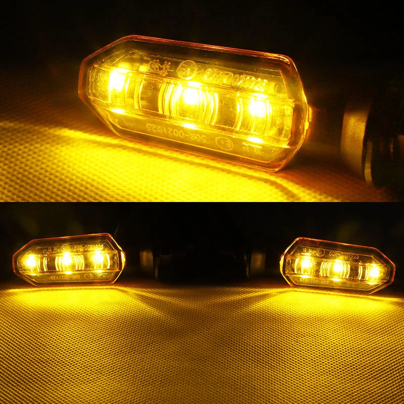 4X Luz Indicadora LED Universal Motocicleta Luz Indicadora Ámbar Intermitente Lámpara 12V Foto 3 de 4
