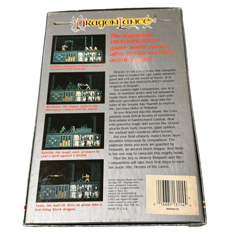 AD&D Dungeons and Dragons Heroes of the Lance SSI Big Box Atari ST Sealed - Image 3 of 4