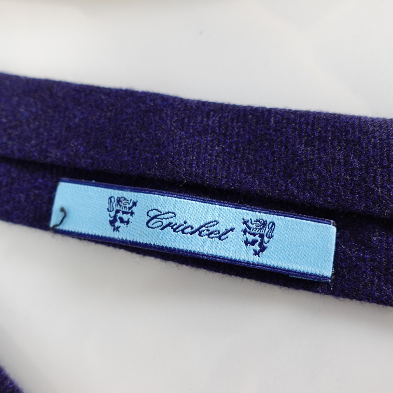 CRICKET Neck Tie Blue Solid Mens Wool Designer Wo… - image 4