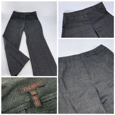 Escada Dress Pants Women  s Sz 8 Gray Wool Poly Bootcut Flat Germany YGI E2-348
