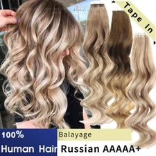 Tape In Remy Fusion Real Human Hair Extension Skin Weft 150G Straight Body Wave