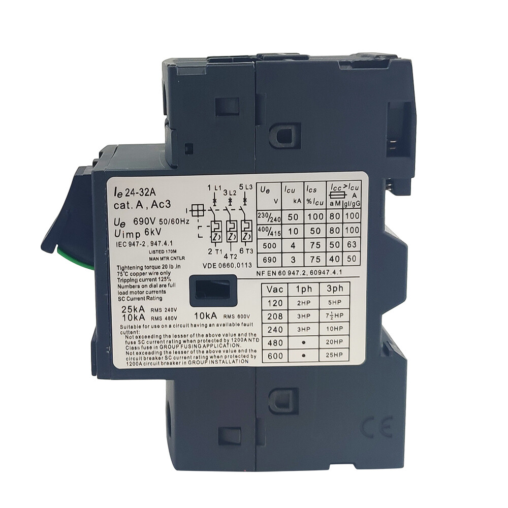 DZX7-25/GV2-ME 24-32A 3-Pole Thermal Magnetic Motor Starter Circuit Breaker – Electronic Protection