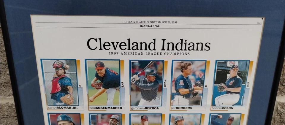 Cleveland Indians 1997 American League Champions Baseball Plain Dealer Poster - Image 2 of 4