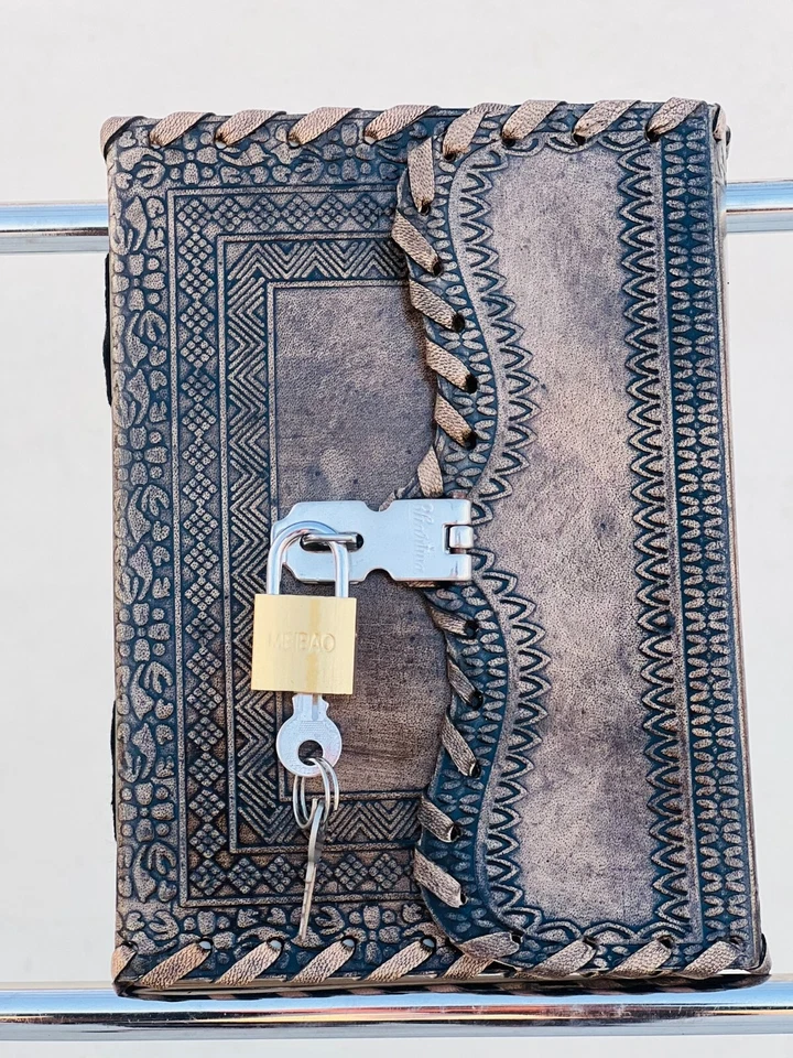 Leather Diary Journal with Lock Notepad Writing Book with Lock & Key Handmade - Image 3 of 4