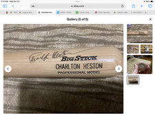 Actor - Charlton Heston - Signed Rawlings Big Stick Tan Baseball Bat