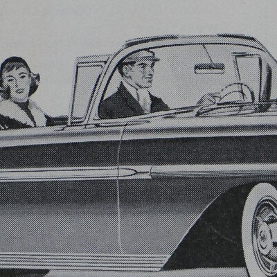 1958 Chevrolet Impala Convertible Vintage Hit Parade Original Print Ad 8.5  x 11