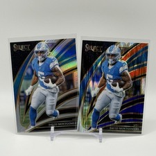 2025 Select Club Level David Montgomery #269 Lions Red & Blue Shock Silver Prizm